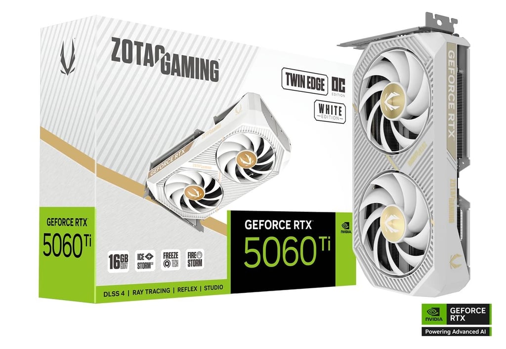ZOTAC GAMING RTX 5060 Ti TWIN EDGE OC 16GB - WHITE
