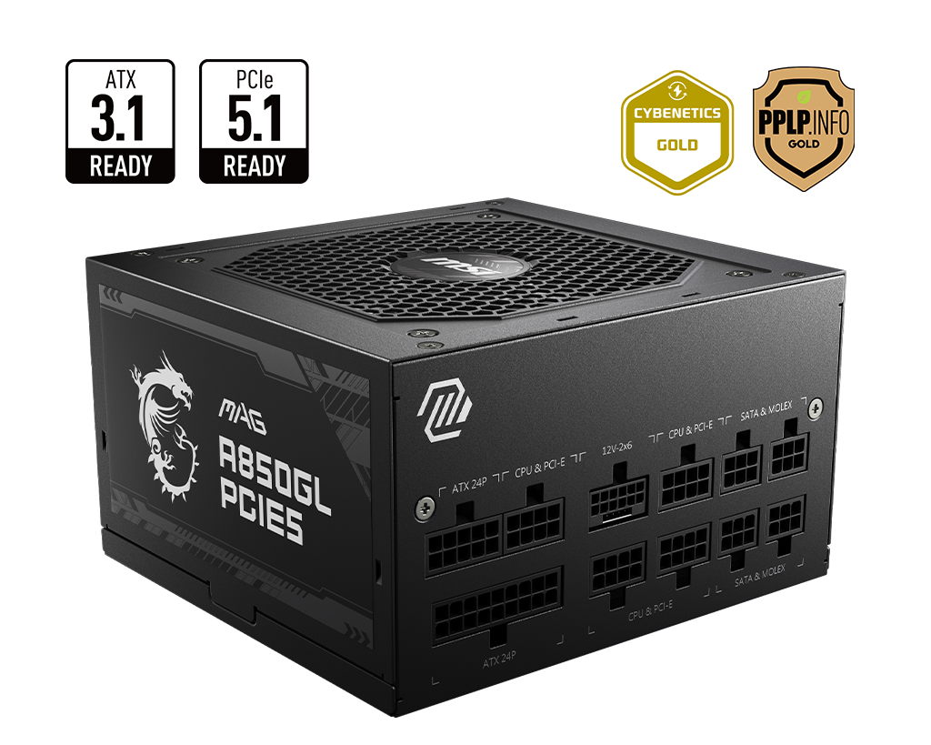 MSI MAG A850GL 850W ATX3.1 80+ GOLD FULL MODULAR PCIE 5.1 PSU