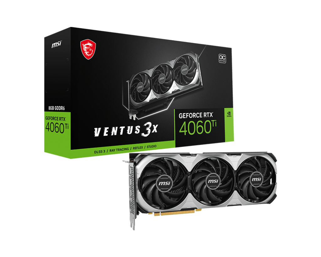 MSI RTX 4060TI VENTUS 3X 8GB OC GAMING GRAPHICS CARD