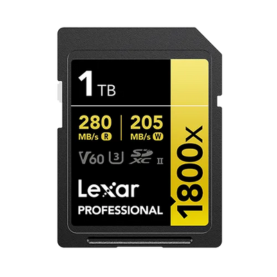 1TB SD - Lexar® Professional 1800x SDXC™ UHS-II Card GOLD Series