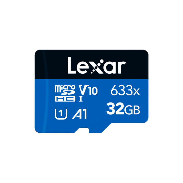 32GB micro - Lexar® High-Performance 633x microSDHC™/microSDXC™ UHS-I Card BLUE Series (No Adapter)