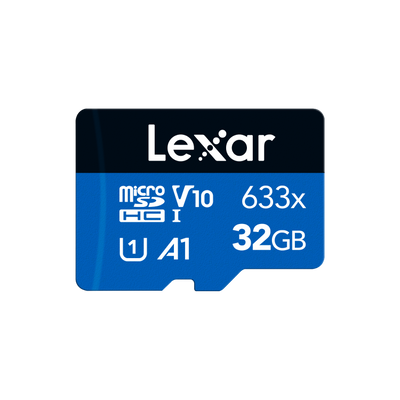 32GB micro - Lexar® High-Performance 633x microSDHC™/microSDXC™ UHS-I Card BLUE Series (No Adapter)