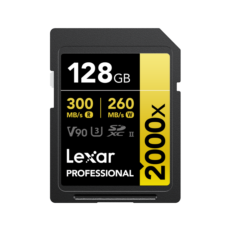128GB SD - Lexar® Professional 2000x SDHC™/SDXC™ UHS-II Card GOLD Series
