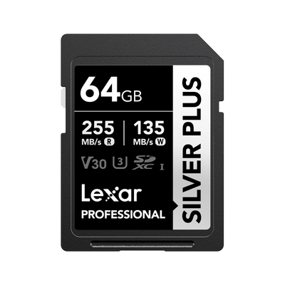 64GB - Lexar® Professional SILVER PLUS SDXC™ UHS-I Card