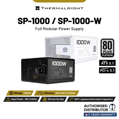 Thermalright SP 1000W 80+ Platinum Modular (ATX3.1+Gen5.1) - Black